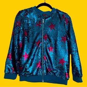 JoJo Siwa Blue Sequin Bomber Jacket